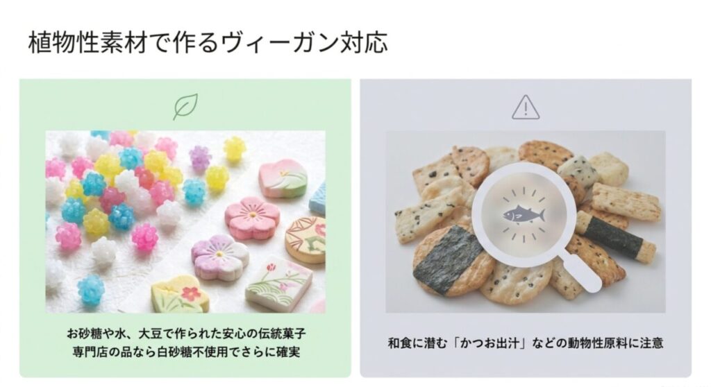 お砂糖や水、大豆で作られたヴィーガン対応の安心な京都の伝統菓子