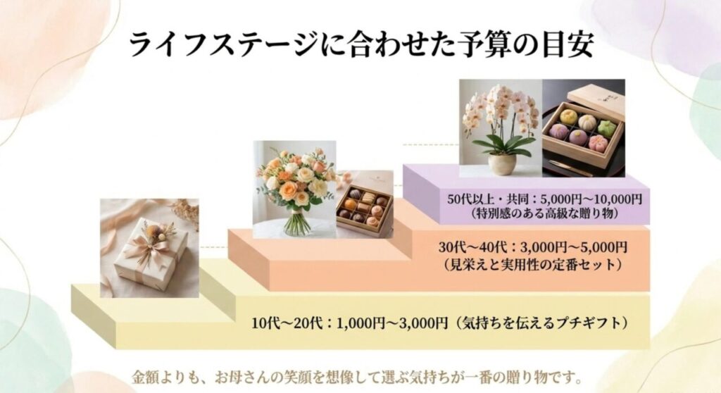 年代別の母の日ギフト予算相場とおすすめの贈り物