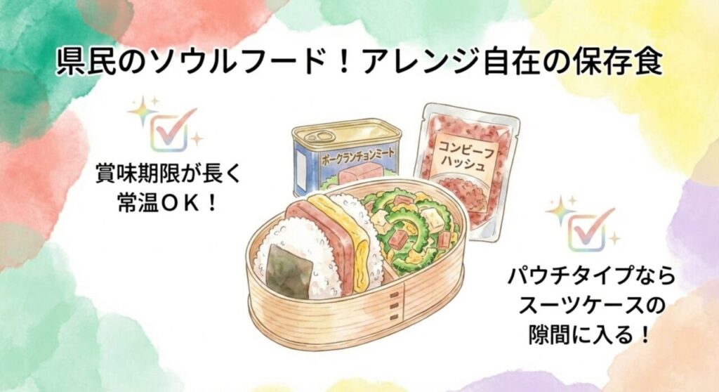 賞味期限が長く常温OKのポークランチョンミートやコンビーフハッシュ
