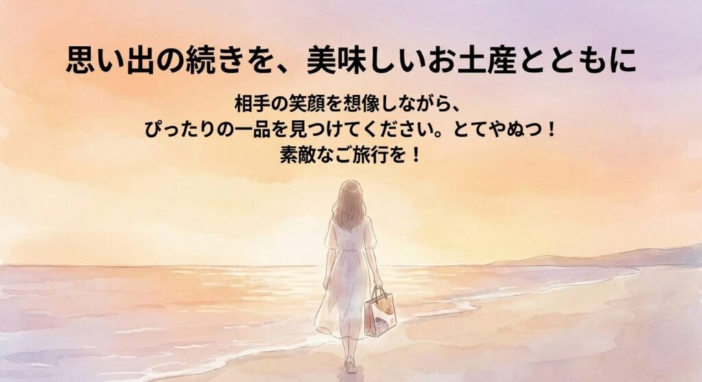 思い出の続きを美味しいお土産とともに。素敵なご旅行を