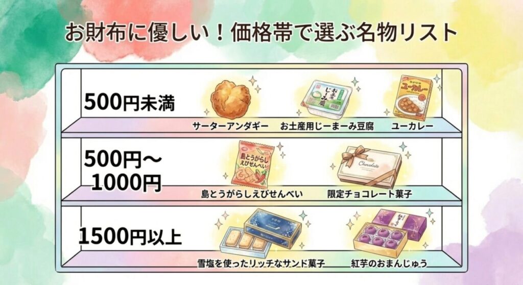価格帯で選ぶ沖縄名物リスト:500円未満から1500円以上まで