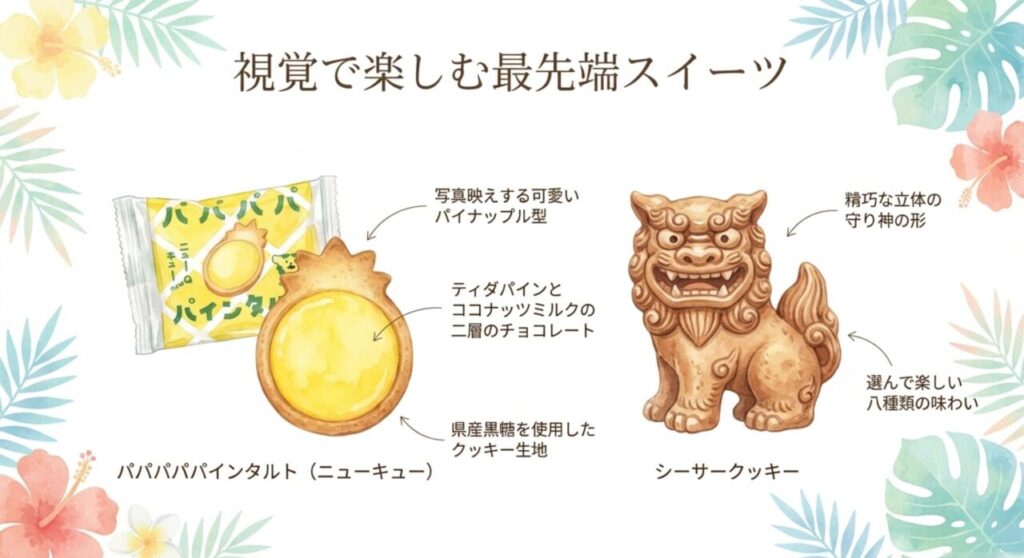 視覚で楽しむ最先端スイーツ（パパパパパインタルト・シーサークッキー）