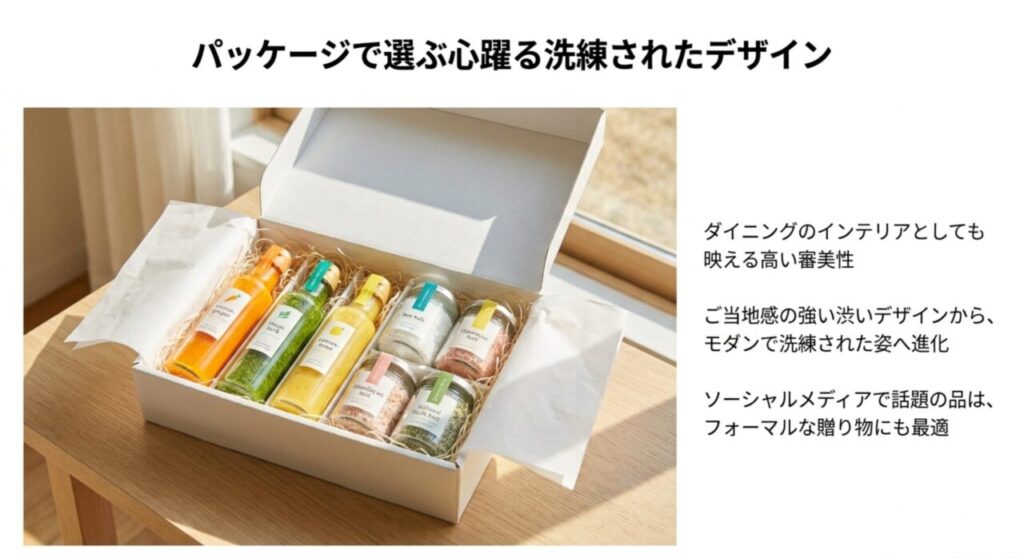 パッケージで選ぶ心躍る洗練されたデザインの沖縄調味料ギフト