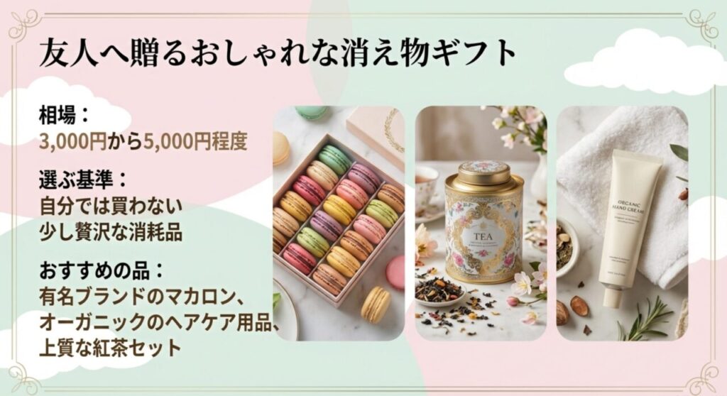 友人へ贈るおしゃれな消え物ギフト