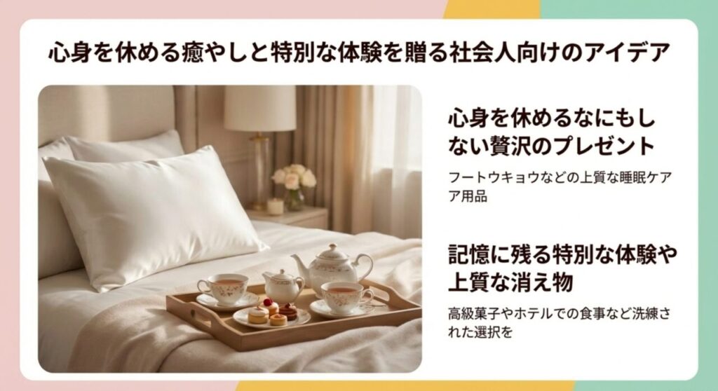 心身を休めるなにもしない贅沢のプレゼントや上質な消え物