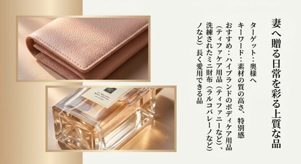 妻へ贈る日常を彩る上質なハイブランド品とボディケアアイテム