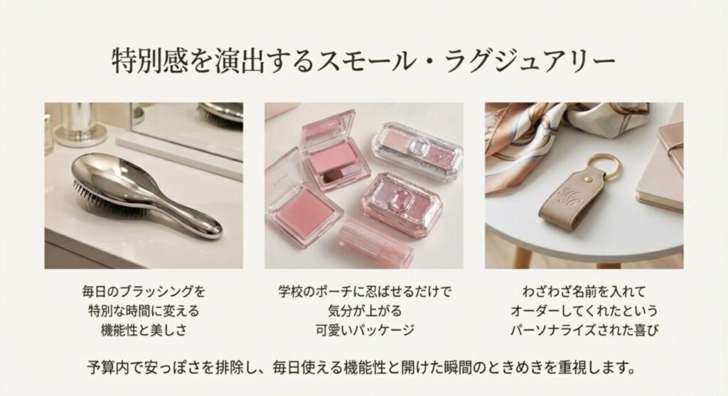 高校生や大学生におすすめのヘアブラシやコスメ、名入れキーリング
