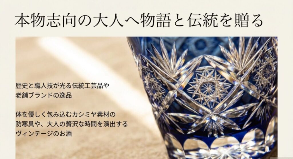 本物志向の大人へ贈る江戸切子などの物語と伝統を感じる品