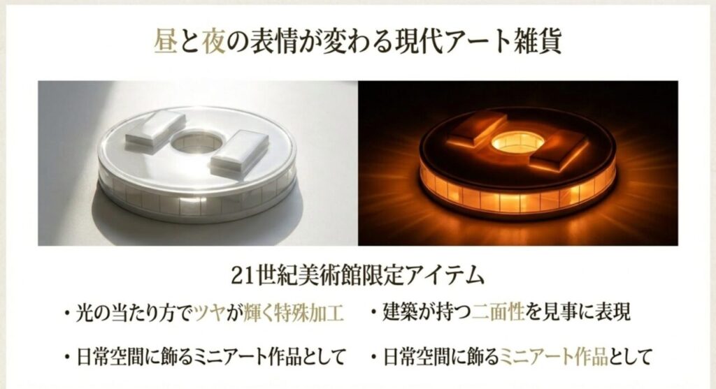 昼と夜で表情が変わる金沢21世紀美術館限定のマグネット