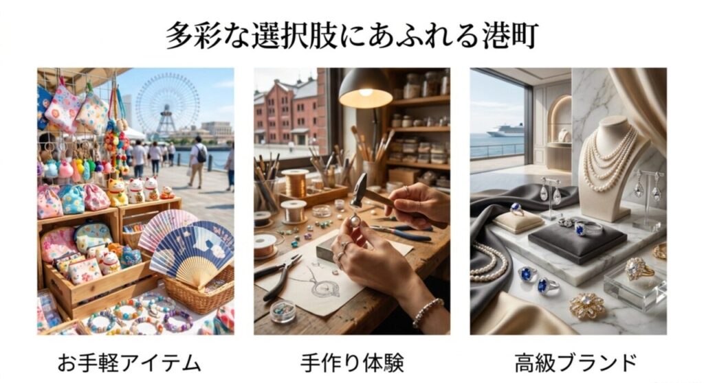 多彩な選択肢にあふれる港町のお手軽アイテムや手作り体験、高級ブランド