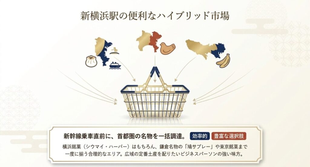 新横浜駅の便利なハイブリッド市場