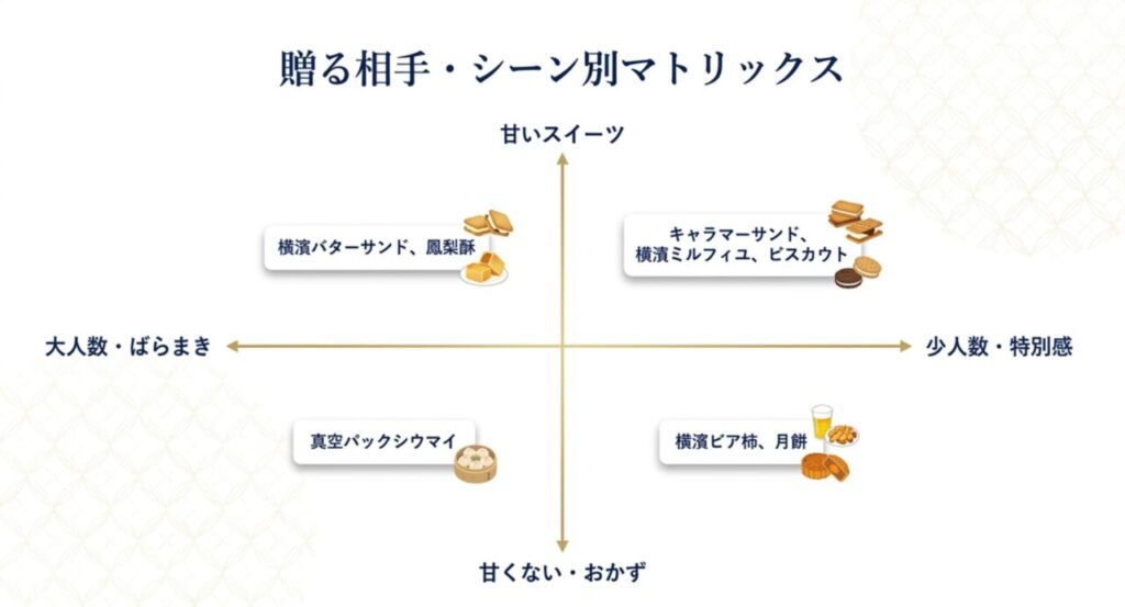 贈る相手・シーン別お土産マトリックス