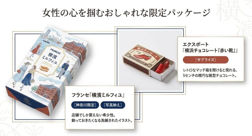 女性の心を掴むおしゃれな限定パッケージ（フランセ・赤い靴）