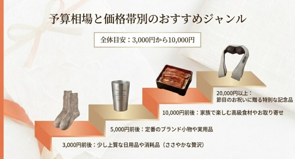 父の日プレゼントの予算相場と価格帯別おすすめジャンルの一覧スライド