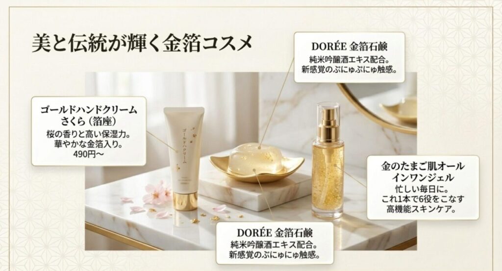美と伝統が輝くおすすめの金箔コスメ