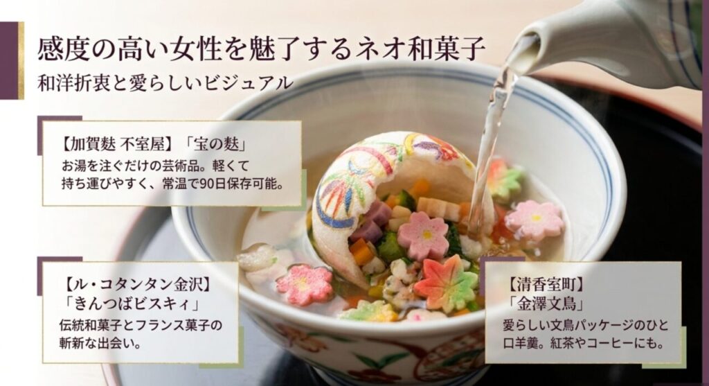感度の高い女性を魅了する金沢のネオ和菓子や和洋折衷スイーツ