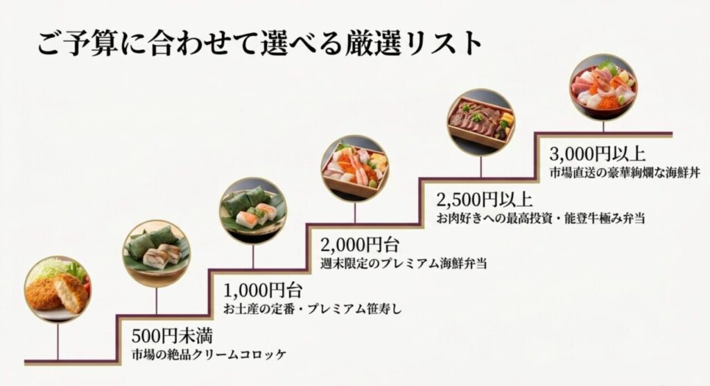 500円未満から3000円以上まで予算に合わせて選べる金沢土産厳選リスト