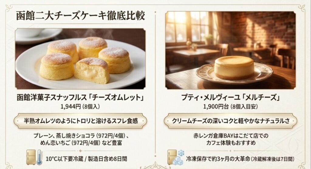 函館二大チーズケーキ徹底比較