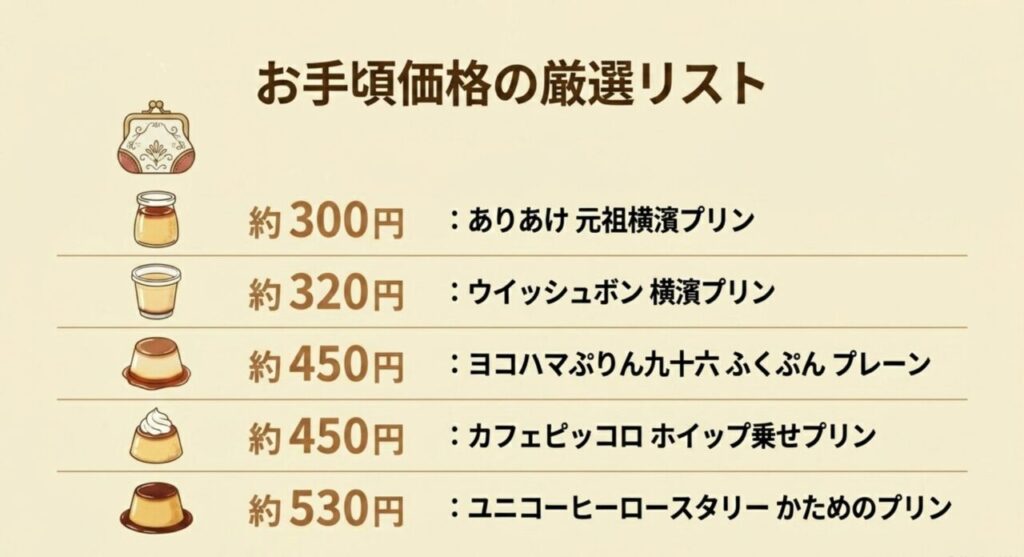 お手頃価格で買える横浜レトロプリンの厳選リスト