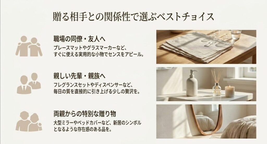 贈る相手との関係性で選ぶベストチョイス