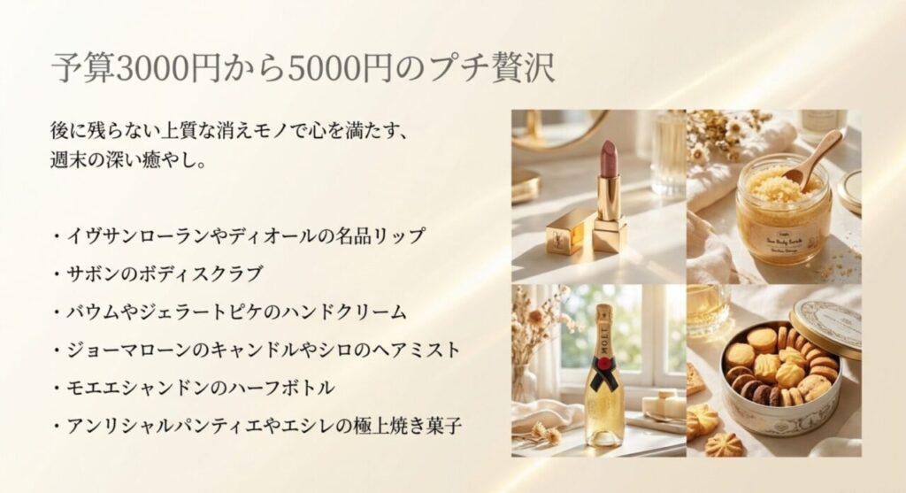 予算3000円から5000円のプチ贅沢：後に残らない上質な消えモノで心を満たす
