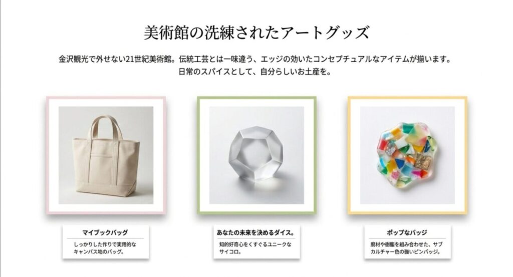 金沢21世紀美術館の洗練されたアートグッズ