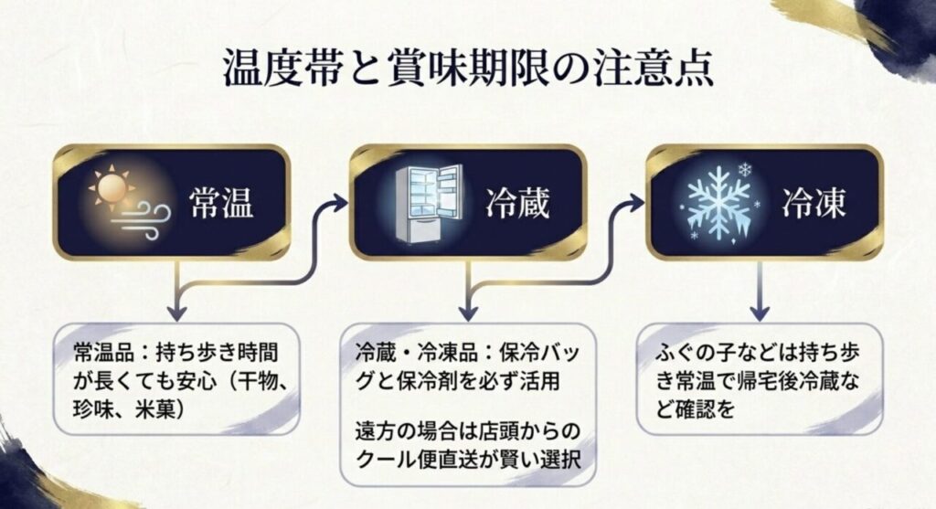 常温・冷蔵・冷凍の温度帯と賞味期限の注意点