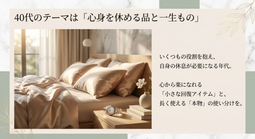 心身を整えて穏やかに過ごすためのご褒美をセルフケアとして捉えるスライド