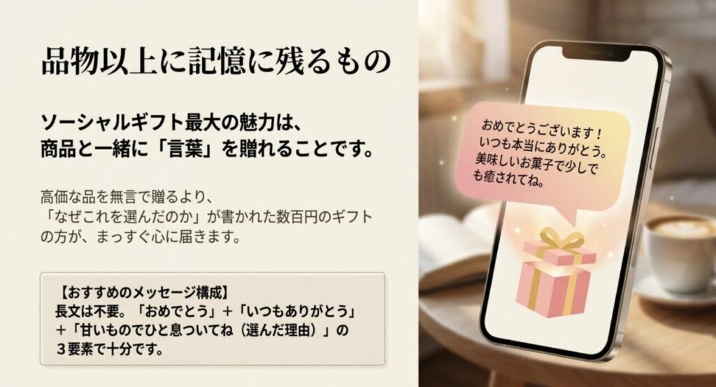 贈った理由と感謝を短い言葉で添えるメッセージの作り方