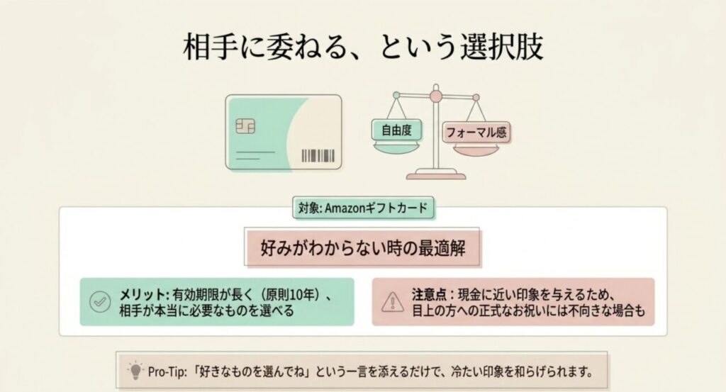 好みがわからない相手にAmazonギフトカードを贈る利点と注意点