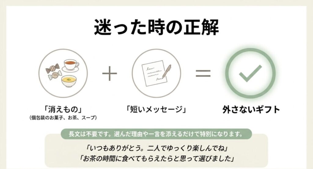 消えものに短いメッセージを添える外しにくい敬老の日プレゼントの考え方