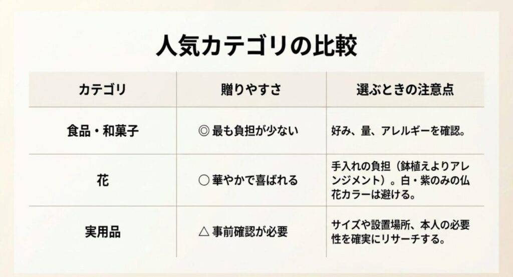 和菓子やお茶、花など相手の好みを優先して敬老の日ギフトを選ぶヒント