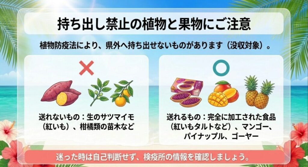 植物防疫法による持ち出し禁止の植物と果物