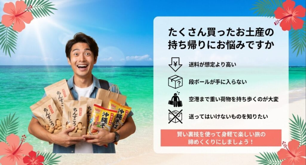 沖縄のお土産の持ち帰りと郵送に関するお悩み