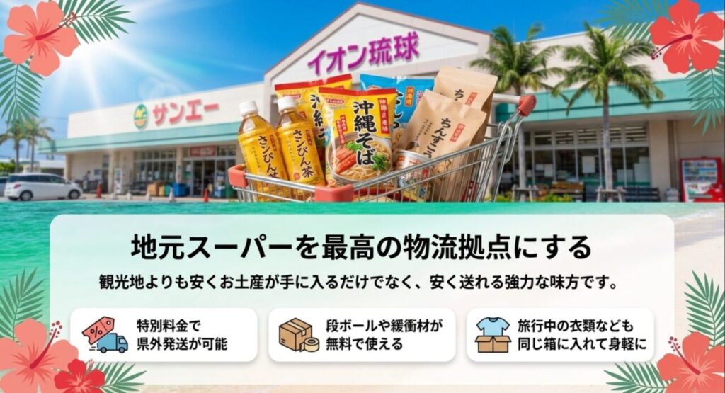 地元スーパーを物流拠点にして特別料金で県外発送
