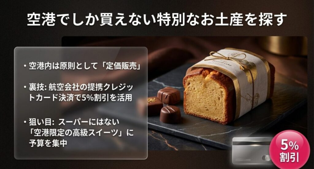 那覇空港での定価販売と提携クレジットカードによる5%割引、限定スイーツの狙い方