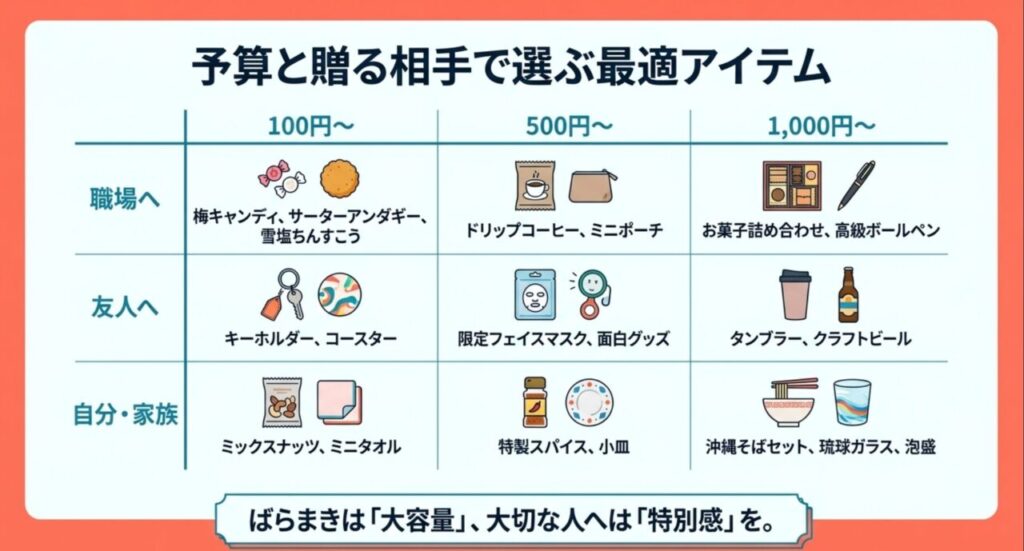 贈る相手や金額の目安別にまとめた沖縄のばらまき土産おすすめリスト一覧