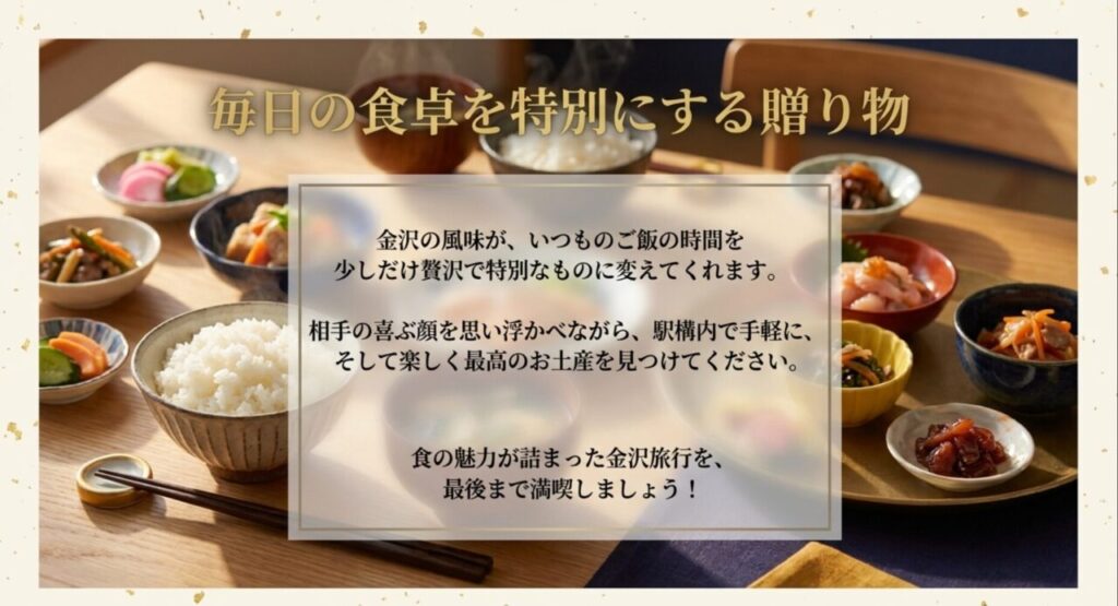 いつものご飯の時間を少しだけ贅沢に変えてくれる、金沢のご飯のお供のまとめメッセージ