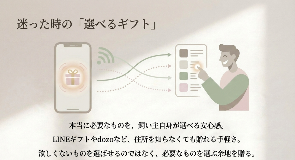 ペットギフトに迷ったときは飼い主自身が必要なものを選べるソーシャルギフトが安心という考え方