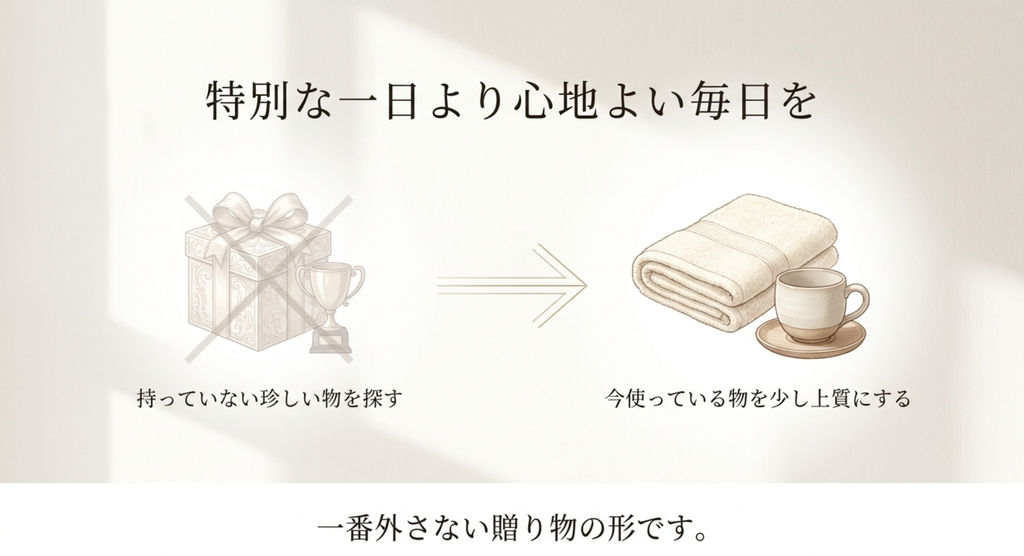 敬老の日に毎日使えるタオルやマグカップなど実用的なプレゼント