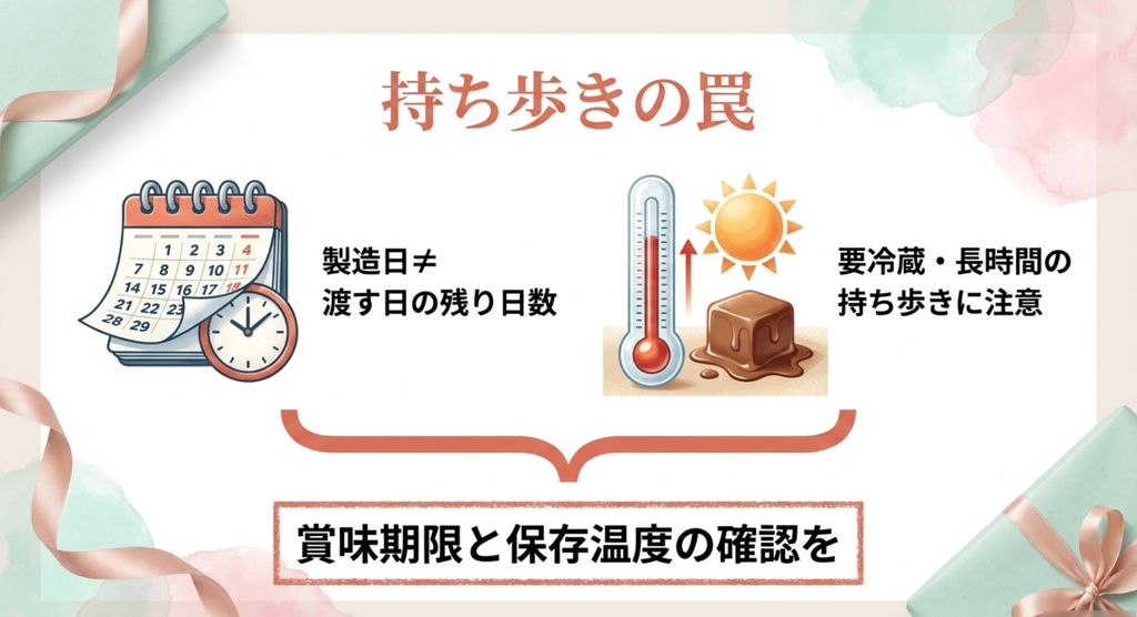 製造日と渡す日の残り日数、要冷蔵や長時間の持ち歩きに注意する東京土産の保存ポイント