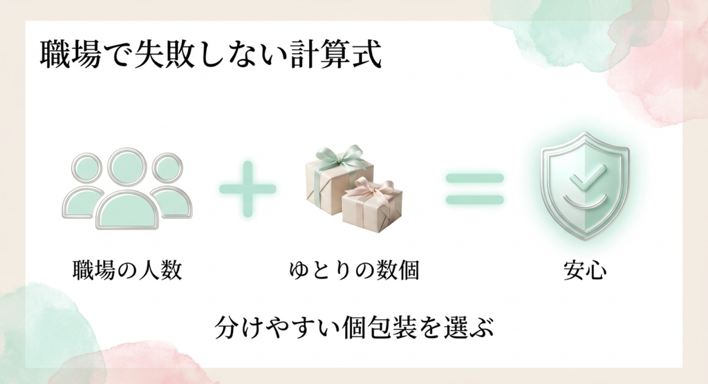 職場の人数と余裕のある個数を考え、分けやすい個包装の東京土産を選ぶポイント