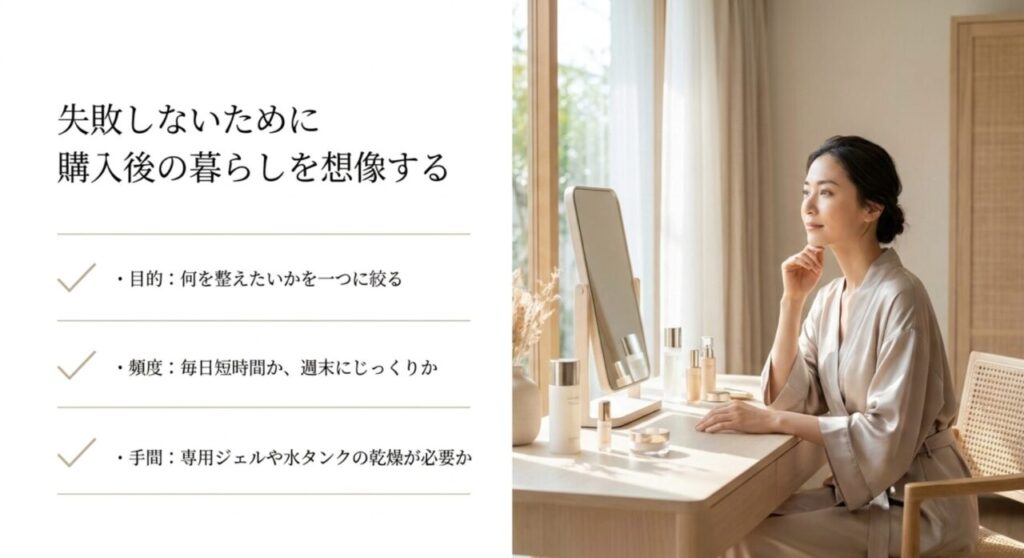 目的・使用頻度・手入れの三点で美容家電を選ぶチェックリスト