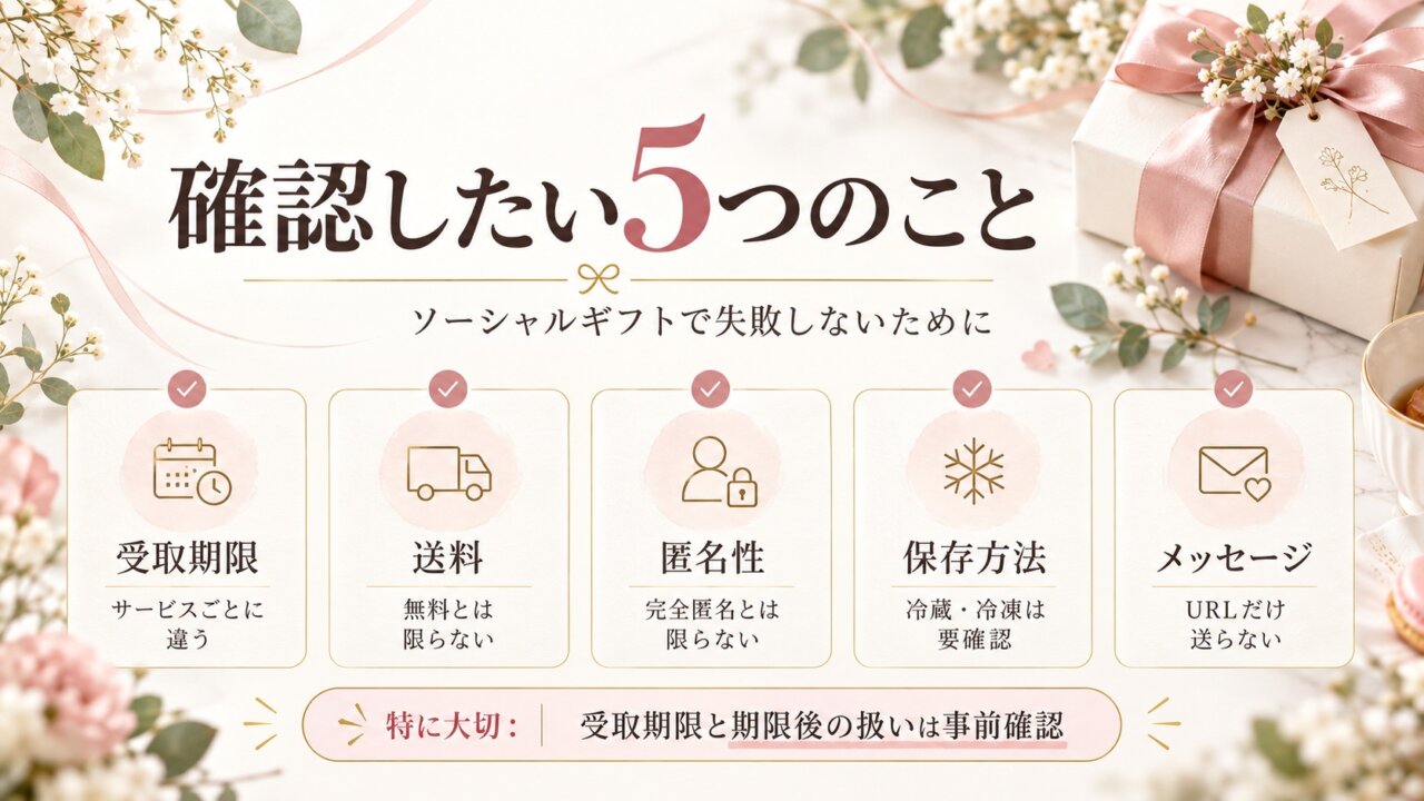 ソーシャルギフトで失敗しないために確認したい5つのこと