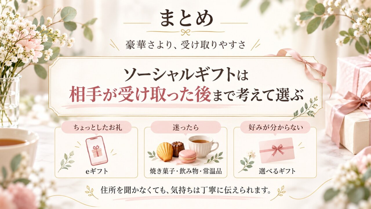 ソーシャルギフト選びのまとめ