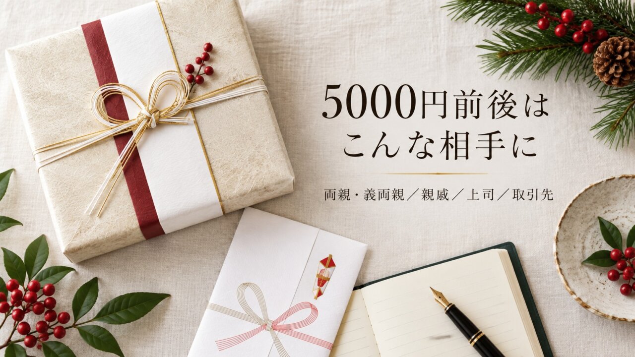 お歳暮5000円前後の予算感 5000円前後のお歳暮を贈る相手と予算感を考える冬の贈答イメージ