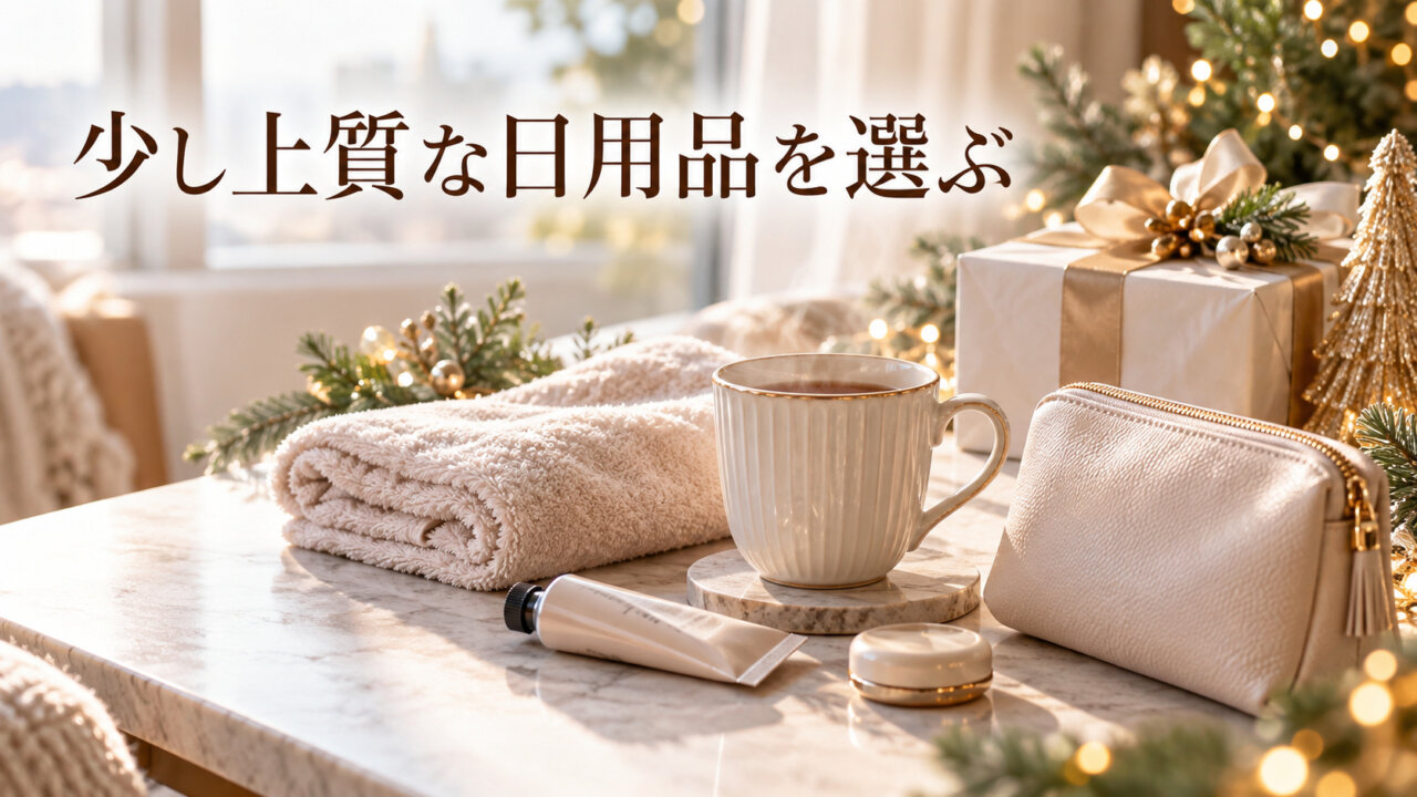 5000円前後のクリスマスプレゼントで少し上質な日用品を選ぶイメージ画像