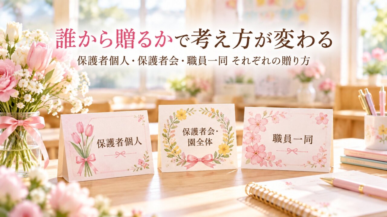 のし・渡す時期・メッセージを整える 退職祝いののしとメッセージカードを示すスライド