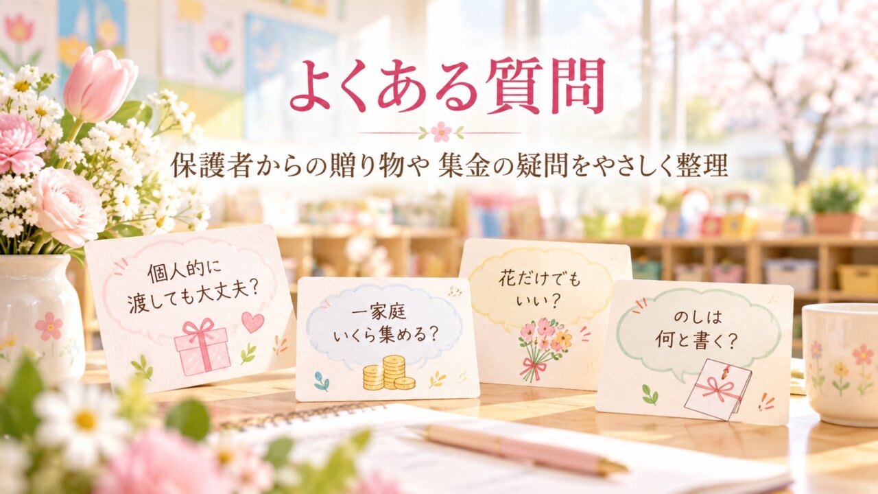 よくある質問 保護者からの贈り物や集金の疑問をまとめたスライド