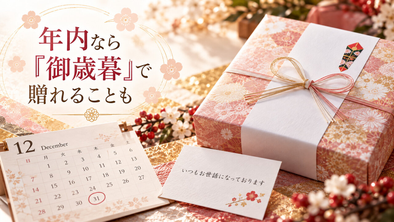 12月下旬のカレンダーと丁寧に包まれたお歳暮